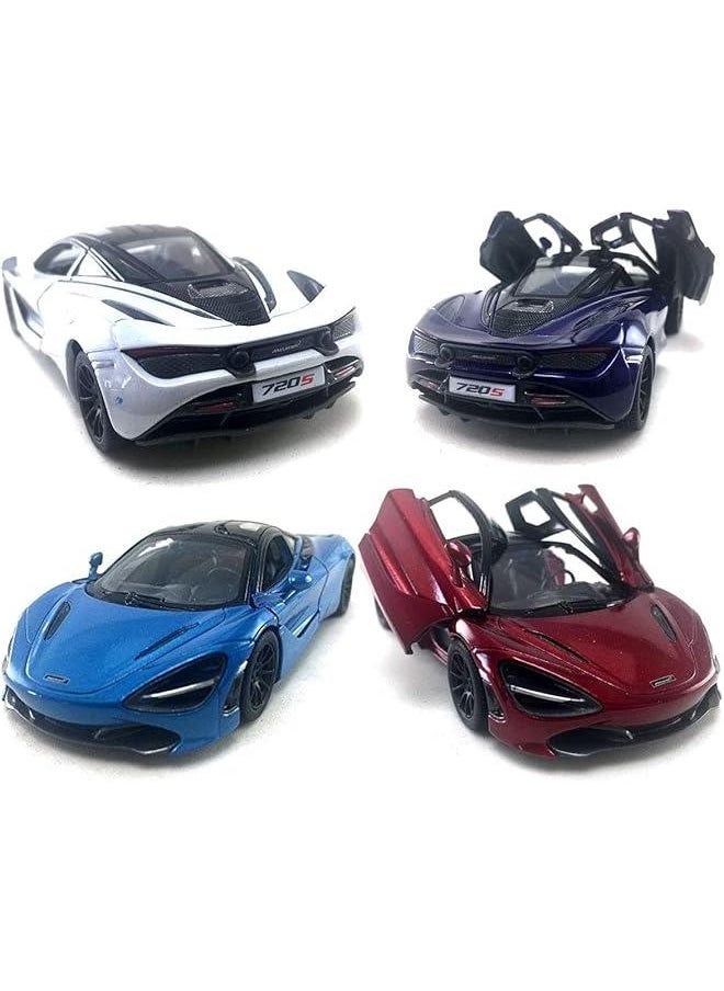 McLaren 720s SetOf4 5 Inch 1:36 Scale Die Cast Metal Model Toy Super Sports Cars