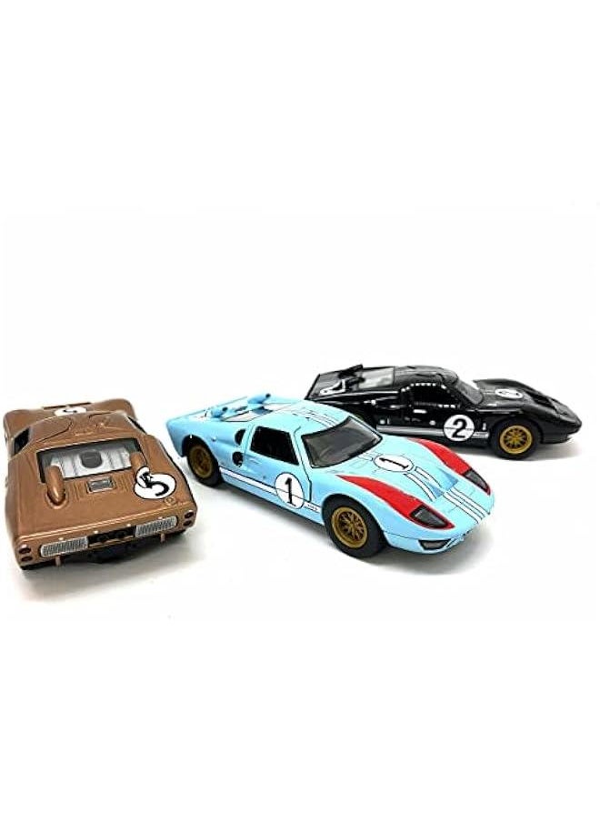 SetOf3 1966 Ford GT40 MKII Heritage Edition 5 1:32 Scale Die Cast Metal Model Toy Super Race Car Blue Brown Black