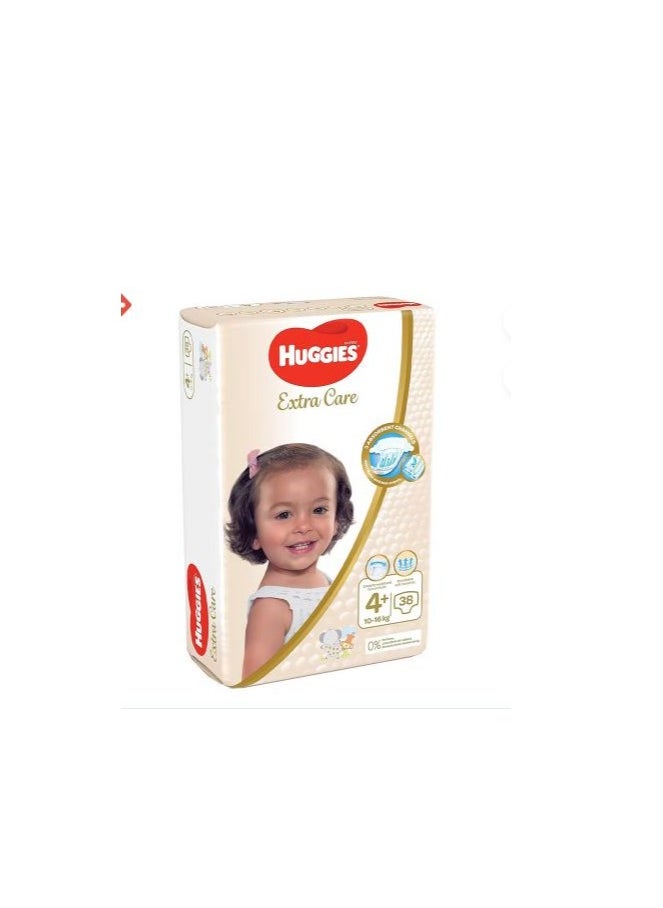 Huggies extracare diapers size 4+ (10-16 kg ) 38 diapers