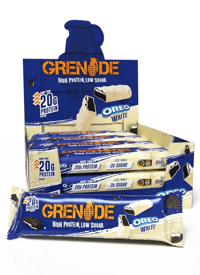 Grenade Protein Bar 18x35g, White Oreo