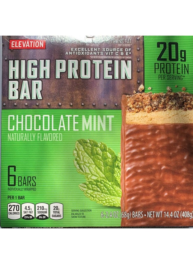 Millville Elevation Mint Chocolate And Chocolate Peanut Butter High Protein Bars 14.4Oz 408G (Pack Of Two)