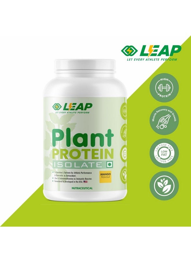 Plant Protein - Pea Plant-Based Protein Powder, Gluten-Free, Metabolism Booster, Amino Acid Profile, Immunity Enhancer, Formulated In Usa (Mango)