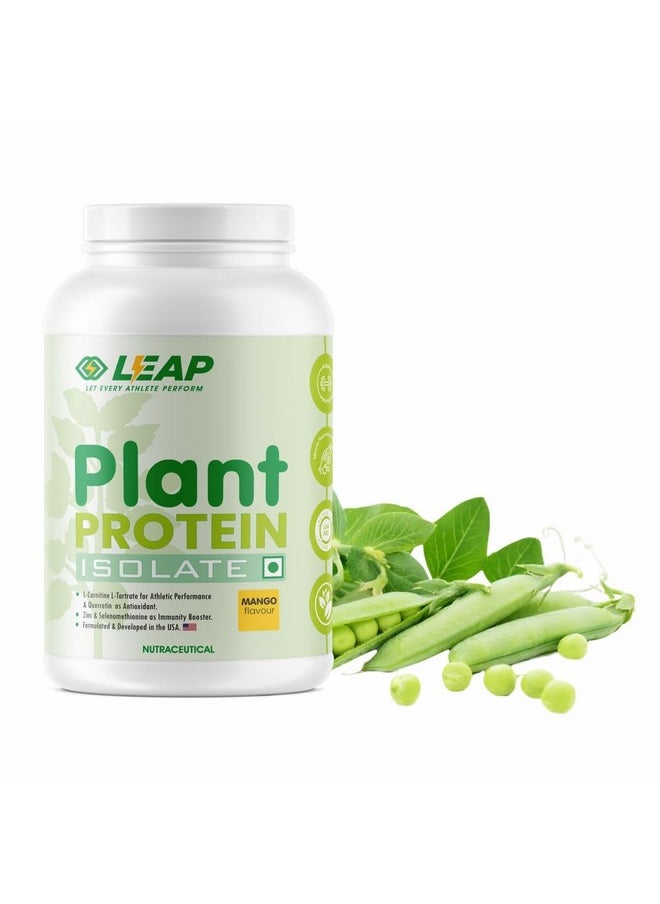 Plant Protein - Pea Plant-Based Protein Powder, Gluten-Free, Metabolism Booster, Amino Acid Profile, Immunity Enhancer, Formulated In Usa (Mango)