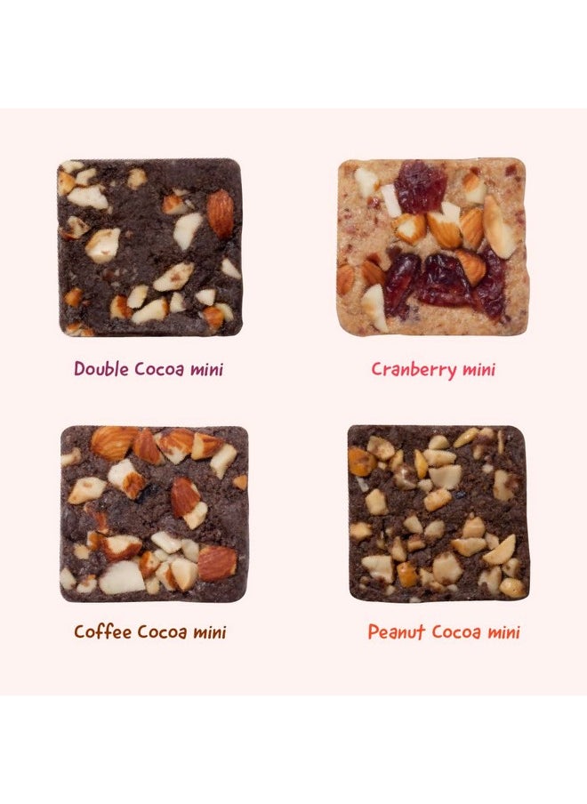 Mini Protein Bars | The Peanut Party (4 Double Cocoa Mini Bars, 4 Peanut Cocoa Mini Bars) | Pack Of 8 X 27G Each | Sugarfree | No Preservatives