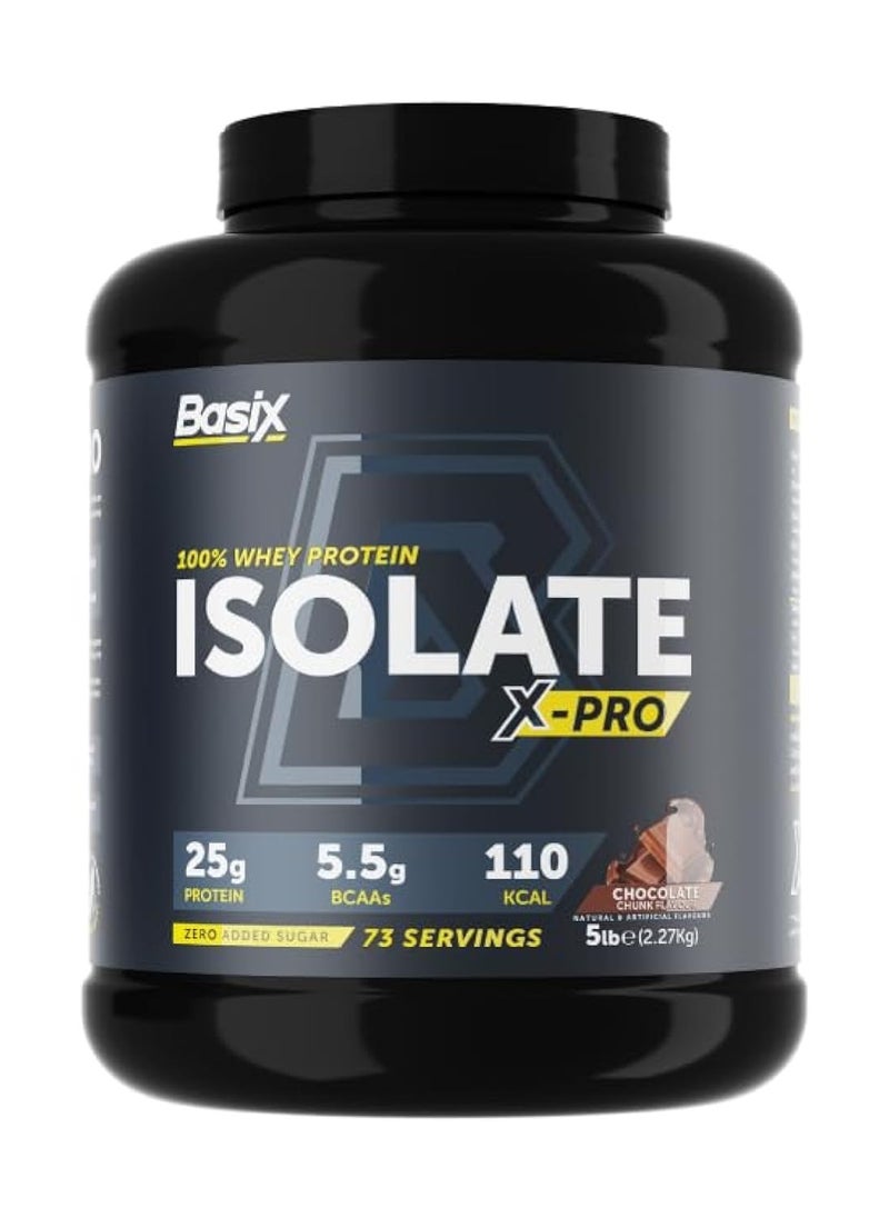 Basix 100% Whey Protein Isolate X-Pro 2.27kg Chocolate Flavor 76 Serving