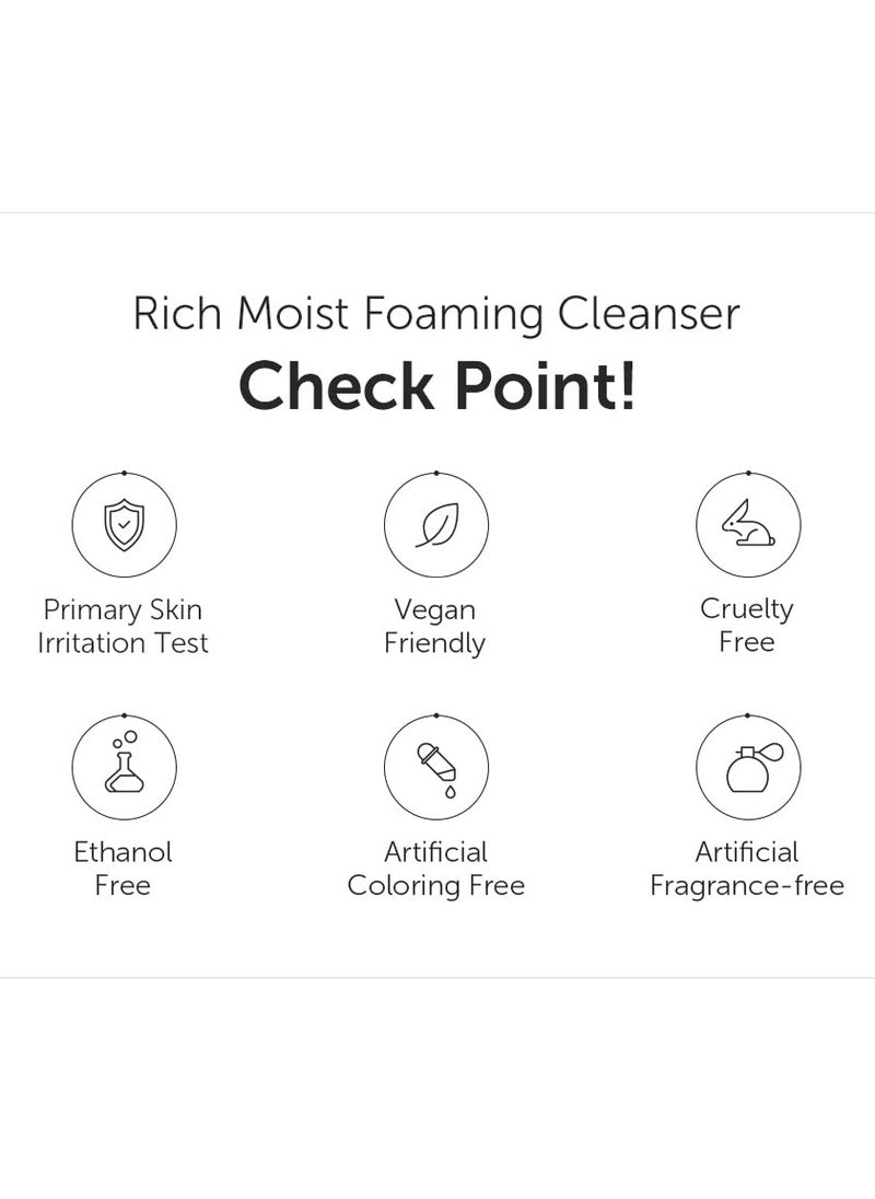 DearKlairs K-Beauty Skincare Rich Moist Foaming Cleanser, 3.4 fl oz (100 ml)