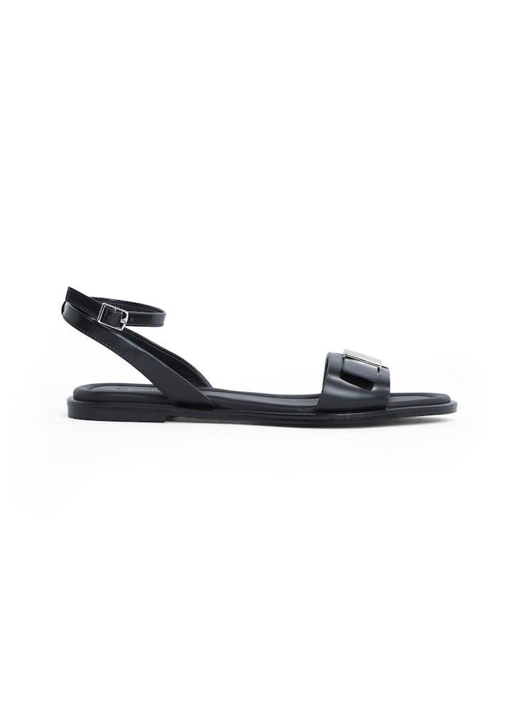 LEATHER SANDALS WITH LOGO HARDWARE
