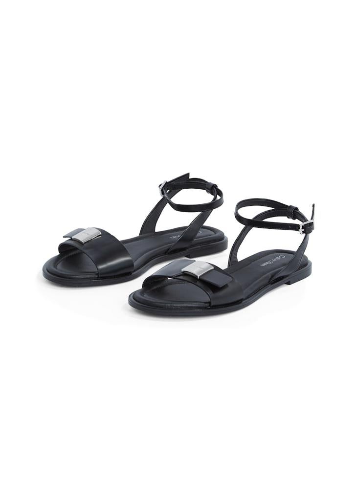 LEATHER SANDALS WITH LOGO HARDWARE
