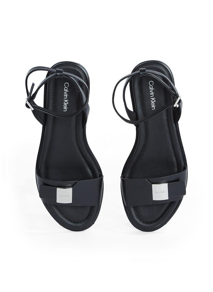LEATHER SANDALS WITH LOGO HARDWARE