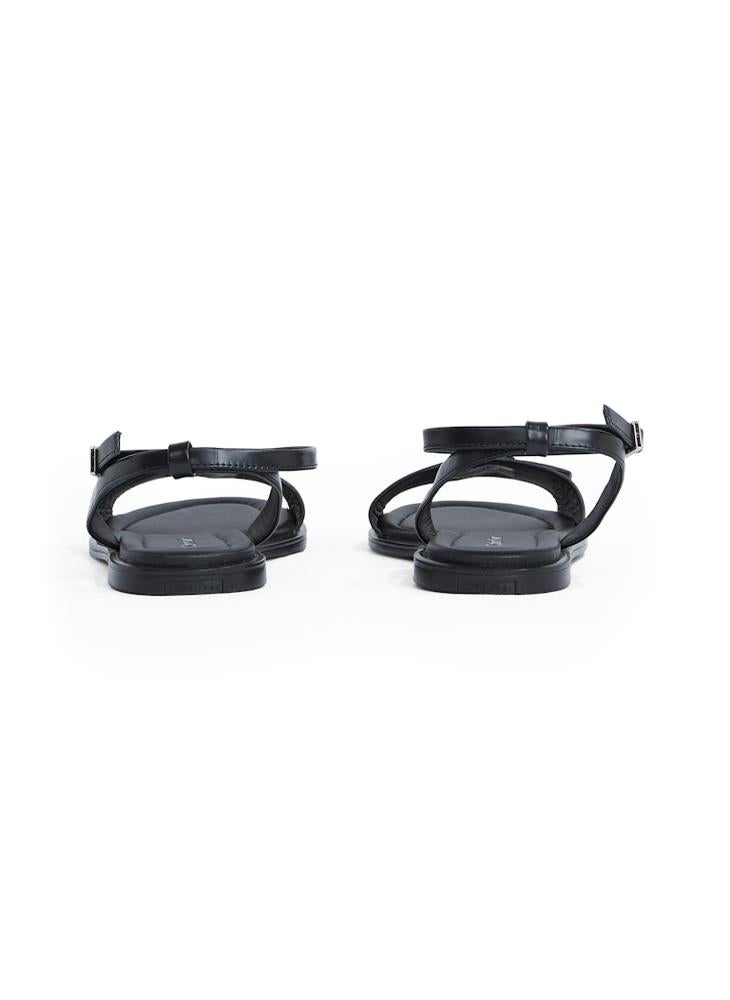 LEATHER SANDALS WITH LOGO HARDWARE