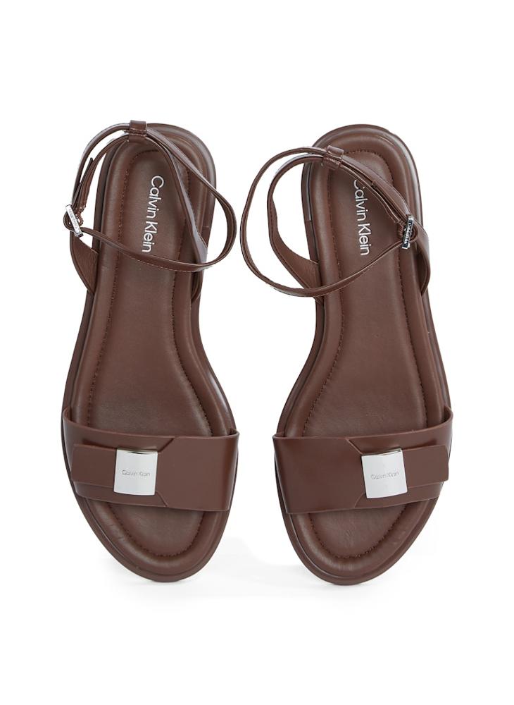 LEATHER SANDALS WITH LOGO HARDWARE