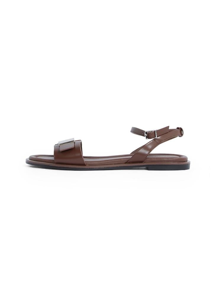 LEATHER SANDALS WITH LOGO HARDWARE