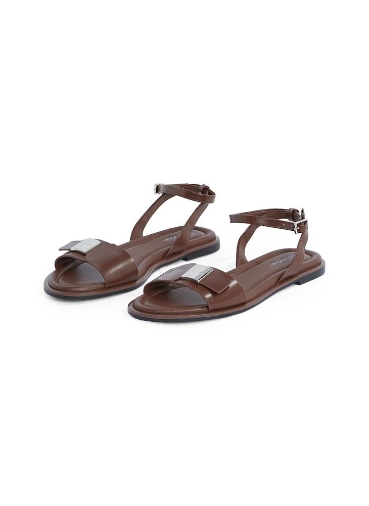 LEATHER SANDALS WITH LOGO HARDWARE