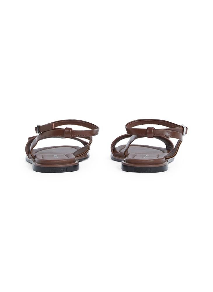 LEATHER SANDALS WITH LOGO HARDWARE