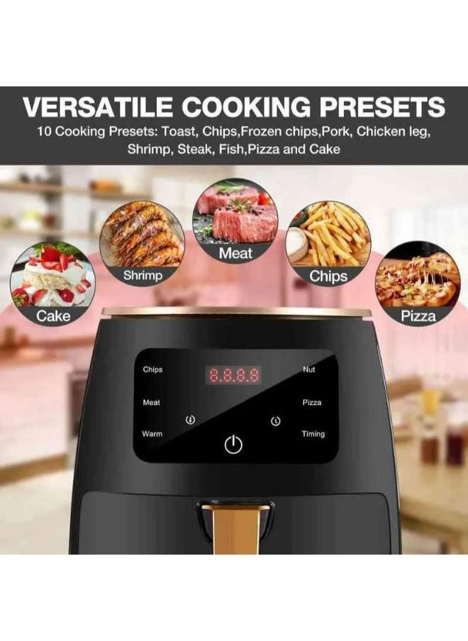 Air Fryer Large Capacity 6L With Clear Window German Technology 2400 Watts Intelligent Air Fryer, Multifunction Smart Touch LCD Airfryer French fries Pizza Fryer