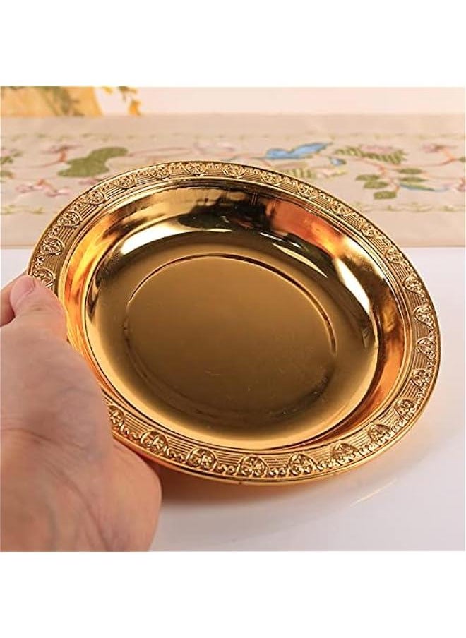 Serving Dish with Acrylic Clear Dome, Golden Vintage Serving Platter Eid Mubarak Cake Tray Ramadan Serving Tray Dessert Plate for Home Party Cafe Wedding Dining Rooms