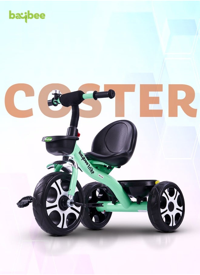 Baybee Coaster Tricycle for Kids Baby Smart Plug and Play Kids Tricycle Cycle with Front u0026 Rear Storage Baskets 3 Wheels Tricycle Bicycle Baby Tricycle Cycle for Kids 2 to 5 Years Boy Girl Green