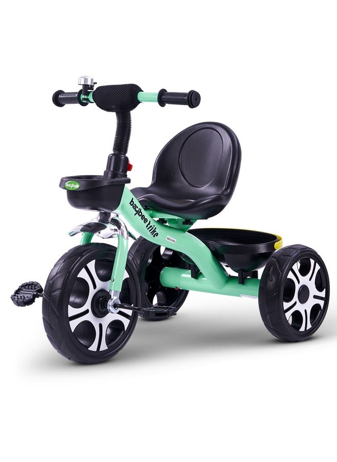 Baybee Coaster Tricycle for Kids Baby Smart Plug and Play Kids Tricycle Cycle with Front u0026 Rear Storage Baskets 3 Wheels Tricycle Bicycle Baby Tricycle Cycle for Kids 2 to 5 Years Boy Girl Green