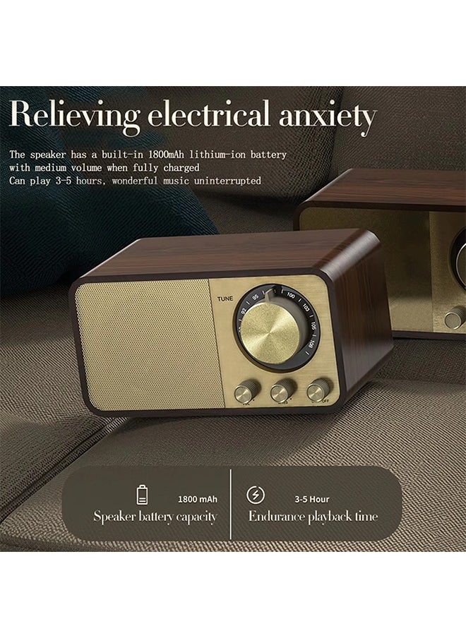 Nostalgic Bluetooth Speaker Bluetooth Sound Retro Classic Speaker Retro Radio Wireless Bluetooth 5.0 Wooden Portable Subwoofer