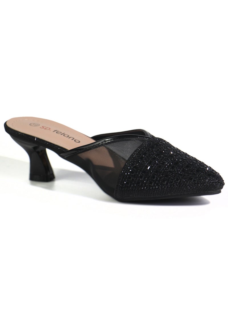 Women's High Heels mule-style shoe| Closed Toe, Dress Slip-On Heels for Girls & Ladies | Women's Fashion High Heels for Party Bride Wedding Dress Platform Shoes