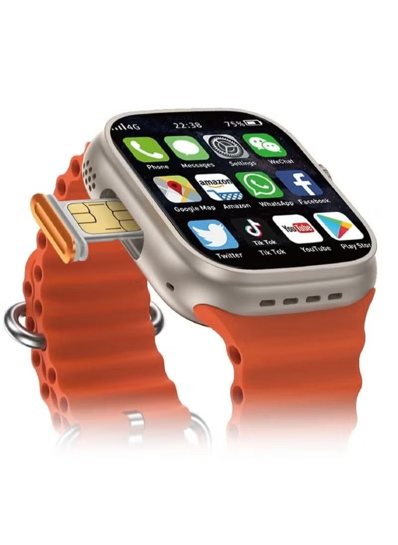 TU94 Pro 4G Android Smart Watch with SIM Slot – Stylish, High-Performance Smartwatch for Ladies and Gents, 2 Pair Straps, Multiple Applications, Fitness Tracking, and More
