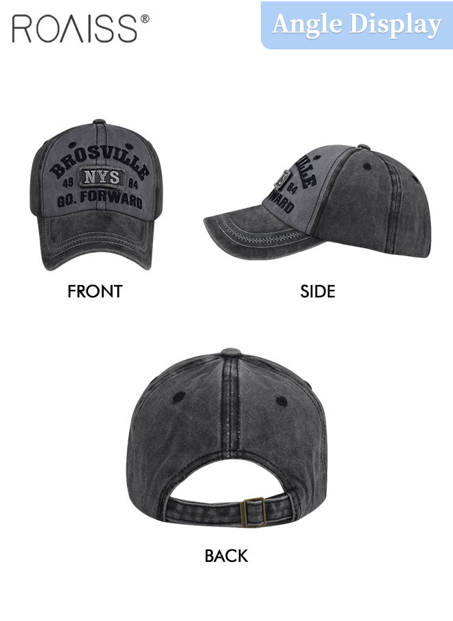 2 Pcs Embroidered Baseball Cap for Men Women, Adjustable Cotton Sun Hat Black and Blue Red One Size