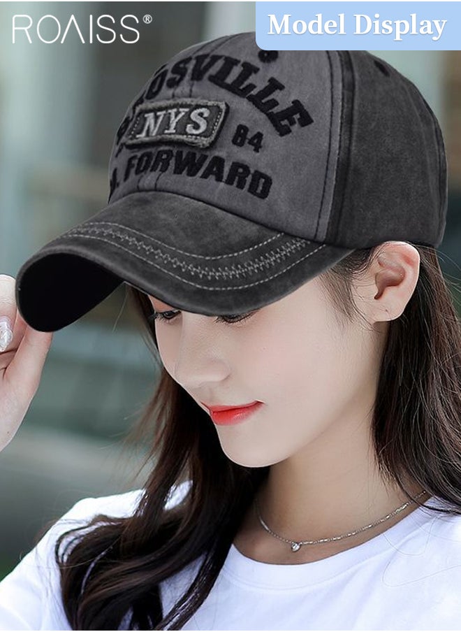 2 Pcs Embroidered Baseball Cap for Men Women, Adjustable Cotton Sun Hat Black and Khaki One Size