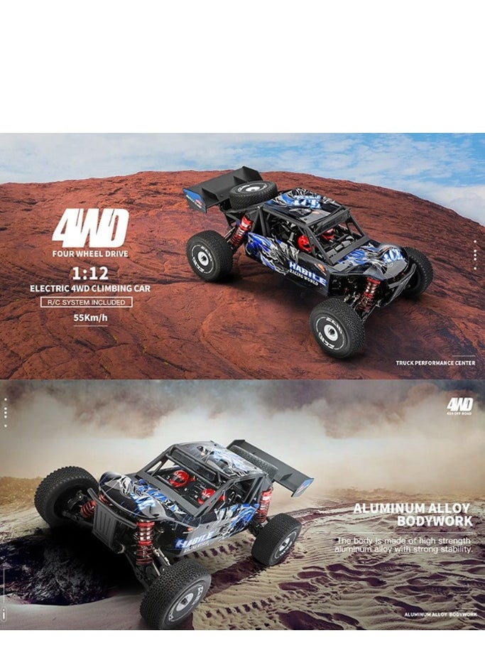 124016 1:12 Off-Road Car High Speed RC Crawler 2.4GHz Racing Car 75km/h 4WD RTR Metal Chassis for Adult
