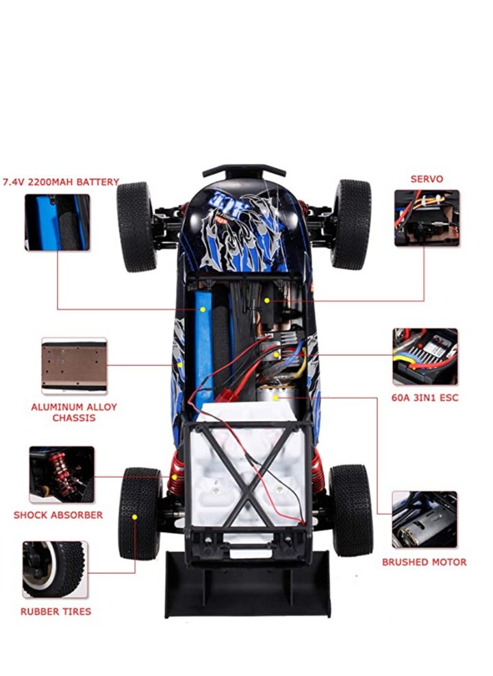 124016 1:12 Off-Road Car High Speed RC Crawler 2.4GHz Racing Car 75km/h 4WD RTR Metal Chassis for Adult