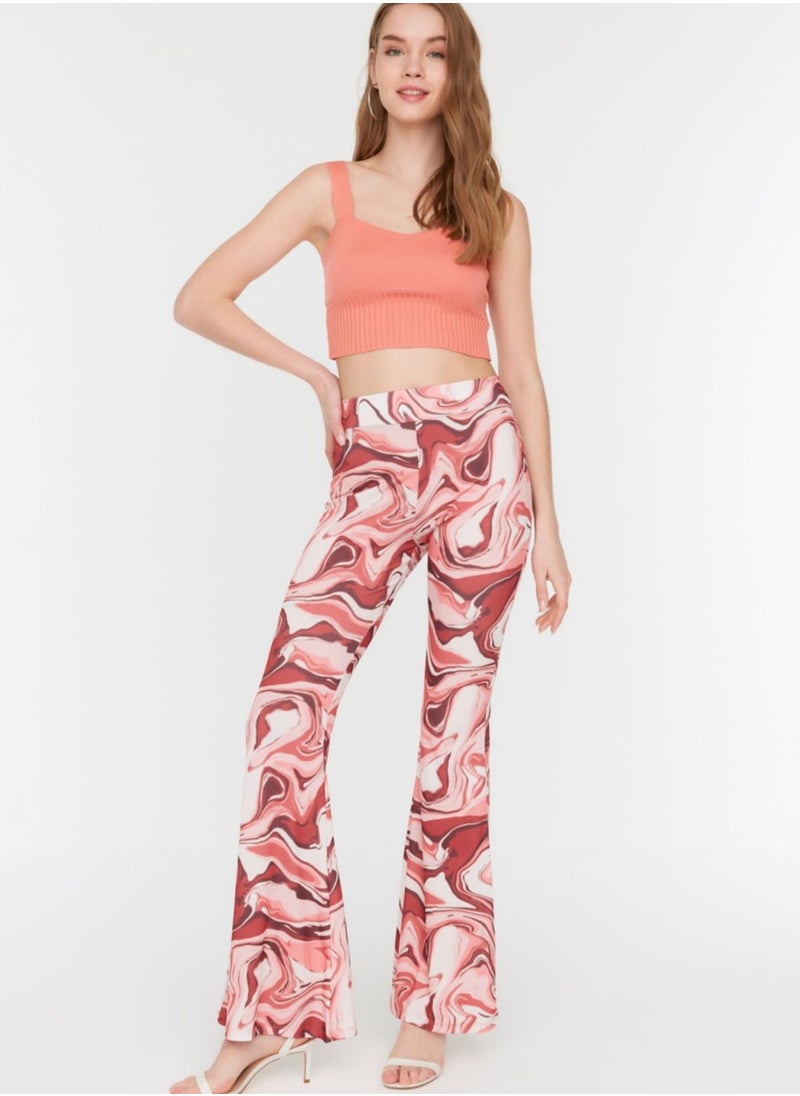 Floral Print Flared Pants