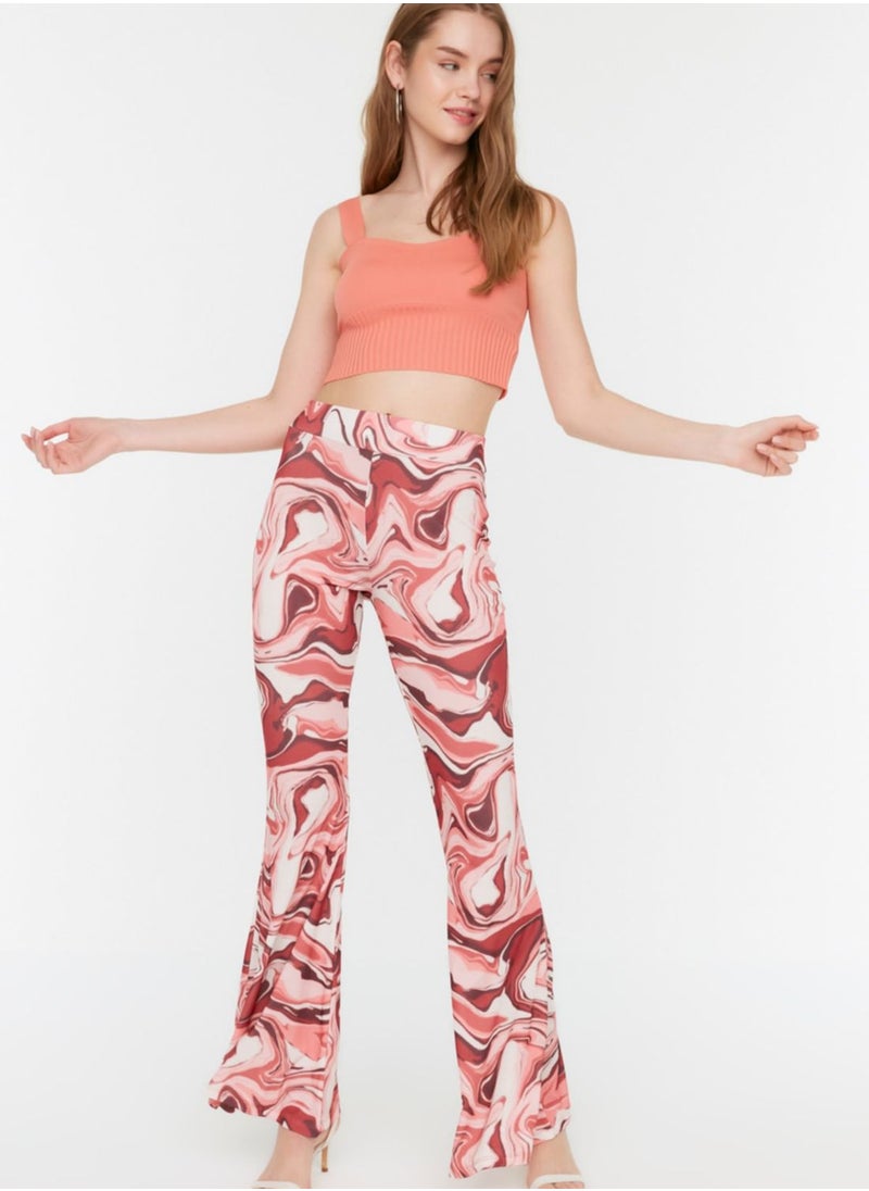 Floral Print Flared Pants