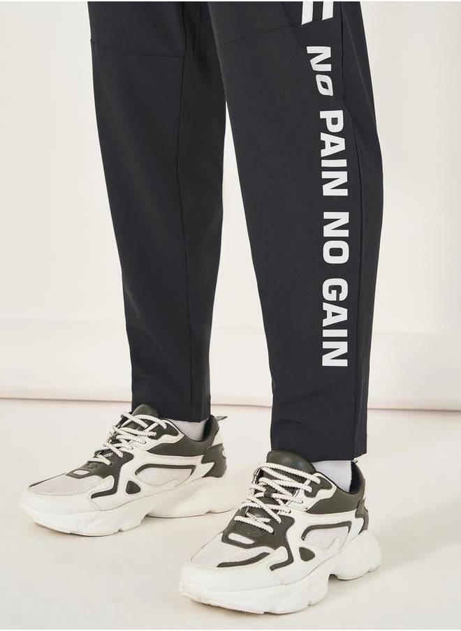 Super Stretch Slogan Print Track Pants