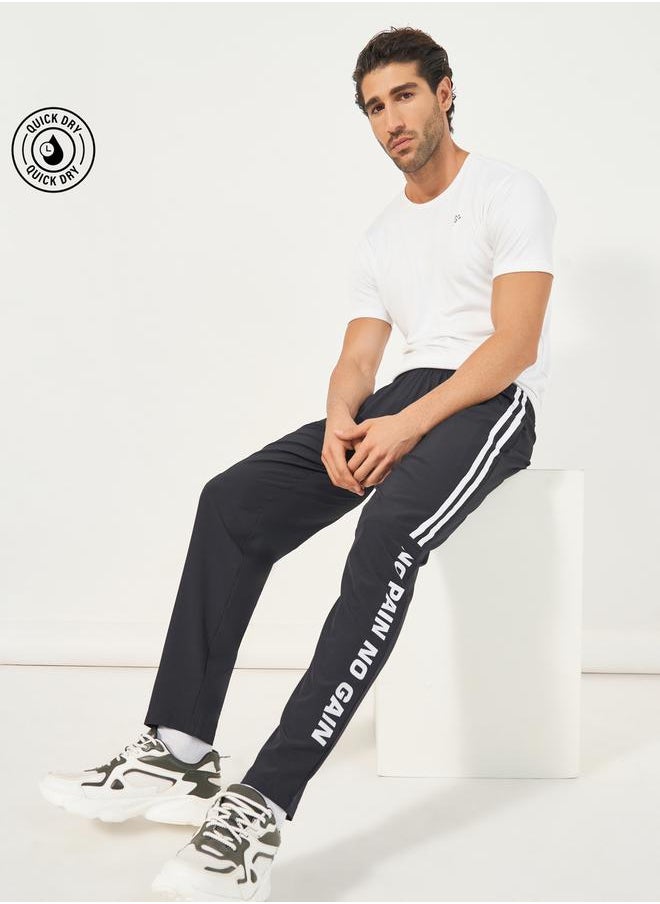 Super Stretch Slogan Print Track Pants