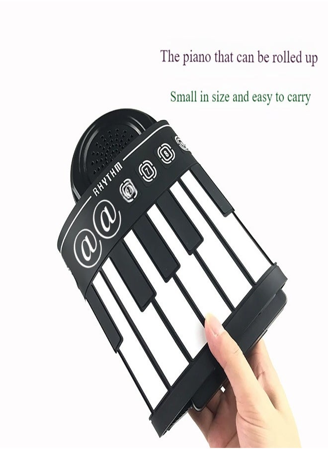 Portable Roll-Up Silicone Organ - 61/88 Key Foldable Keyboard for Beginners | 128 Tones, Bluetooth Teaching, Lightweight & Travel-Friendly