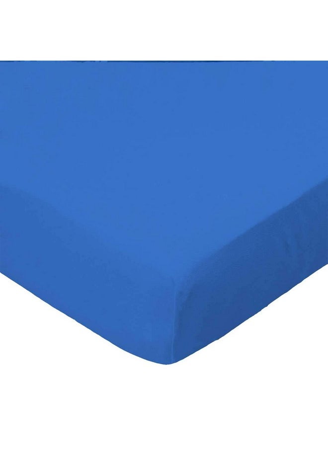 SheetWorld Fitted 100% Cotton Percale Pack N Play Sheet 29 x 42, Royal Blue Woven, Made in USA
