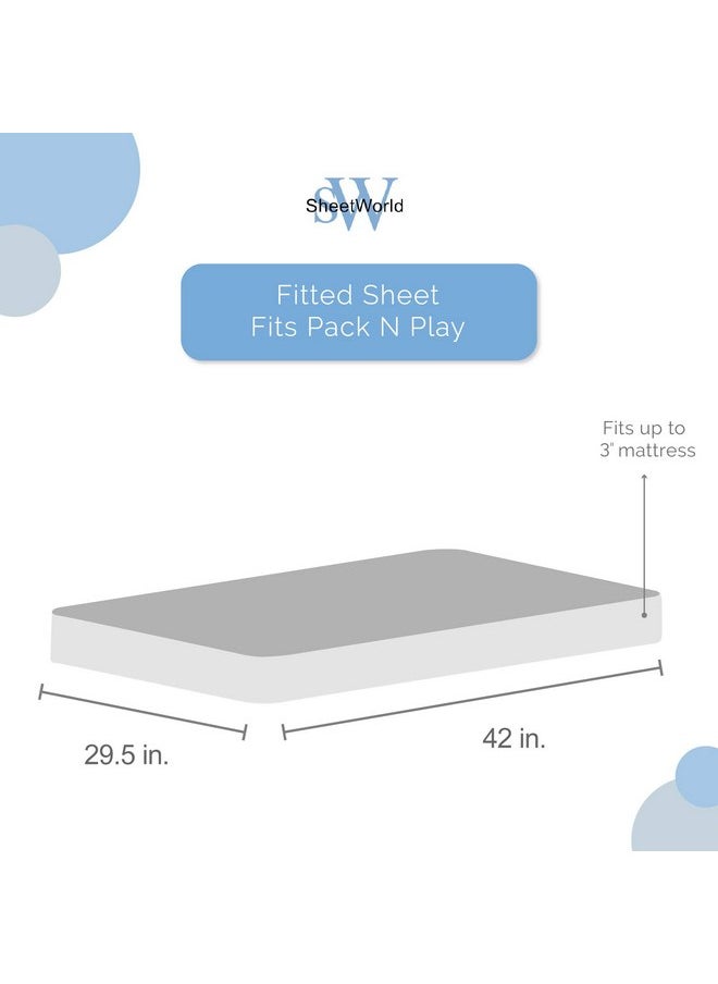 SheetWorld Fitted 100% Cotton Percale Pack N Play Sheet 29 x 42, Royal Blue Woven, Made in USA