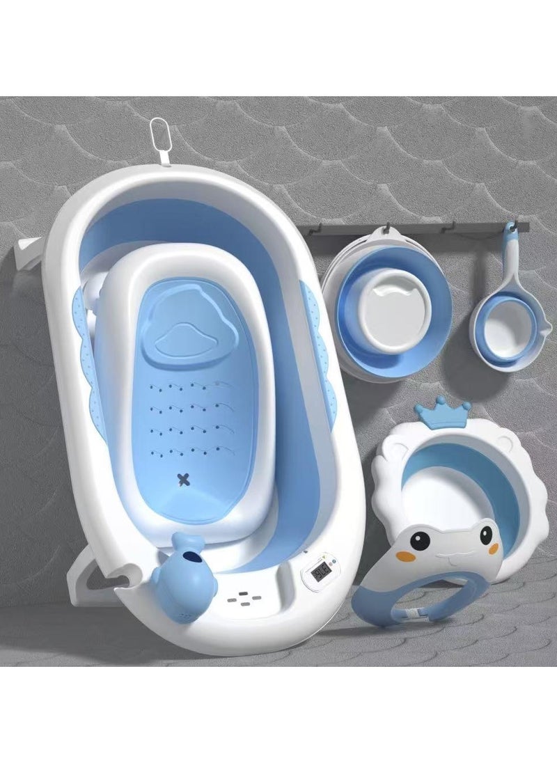 Baby Bath Tub 6 Pieces with Temperature Gauge from Birth to 3 Years