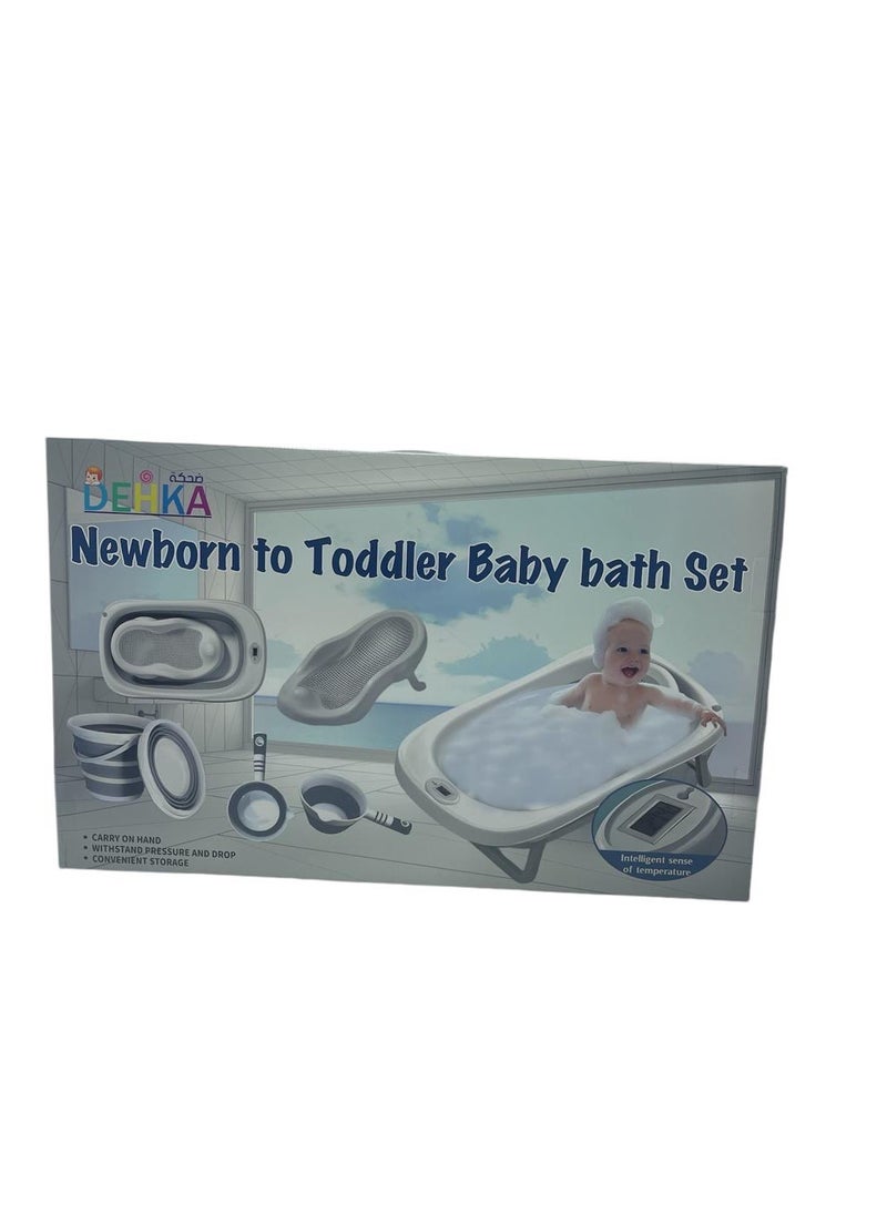 Baby Bath Tub 6 Pieces with Temperature Gauge from Birth to 3 Years