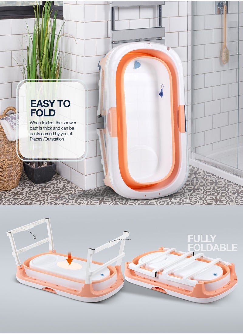 Baybee Haven Foldable Baby Bath Tub for Kids u0026 Adults, Portable Baby Mini Swimming Pool for Kids Teens with Foldable Anti Skid Base, Closing Lid u0026 Drainer, Kids Bathtubs for Adults Boy Girl