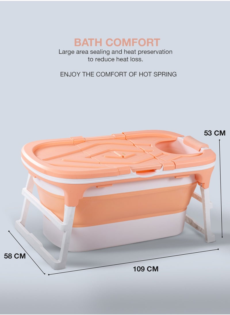 Baybee Haven Foldable Baby Bath Tub for Kids u0026 Adults, Portable Baby Mini Swimming Pool for Kids Teens with Foldable Anti Skid Base, Closing Lid u0026 Drainer, Kids Bathtubs for Adults Boy Girl