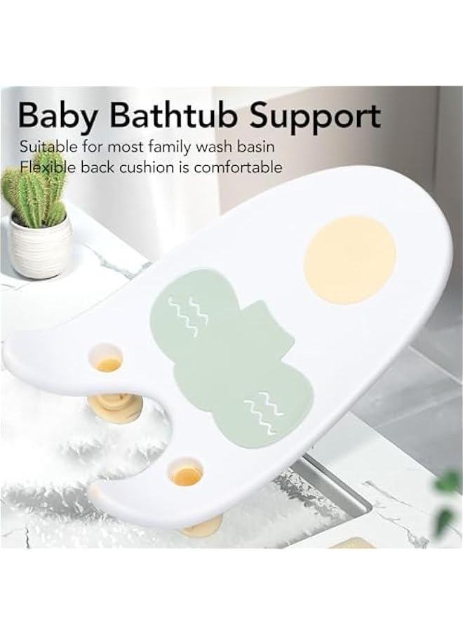 Baby Bath Support, Infant Waterproof Non Slip Bath Support Tub, Bath Net Baby Bath Tub Lying Support Bracket Bath Sling Mesh for Newborn Boys Girls to Toddler (White)