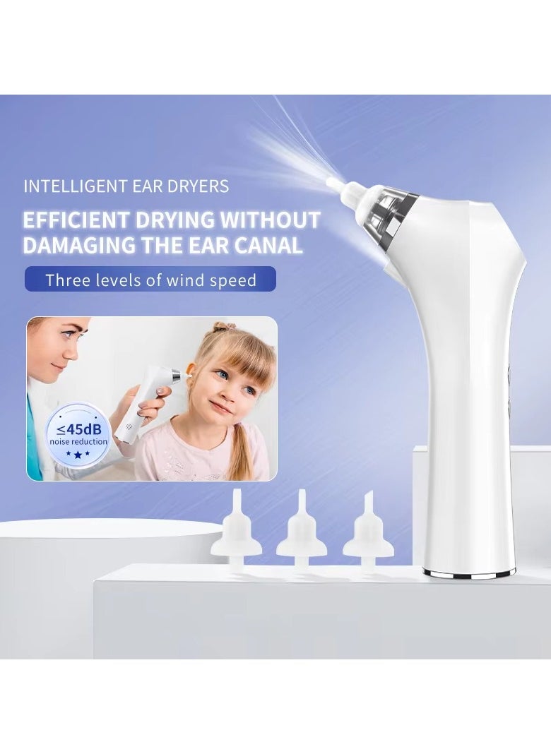 Baby Thermostatic Ear Dryer – Gentle & Safe Ear Canal Drying Tool with 3 Wind Speeds, Low Noise & 3 Silicone Ear Tips – Ideal for Infant Ear Water Drying