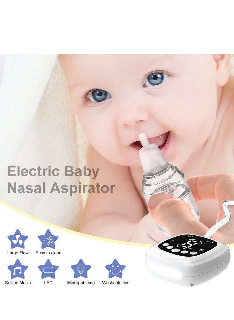 Baby Electric Nasal Aspirator – Split Design & Quiet Operation – Professional Nose Cleaner with 9 Suction Levels, Food-Grade Silicone Tips & Built-in Nursery Rhymes