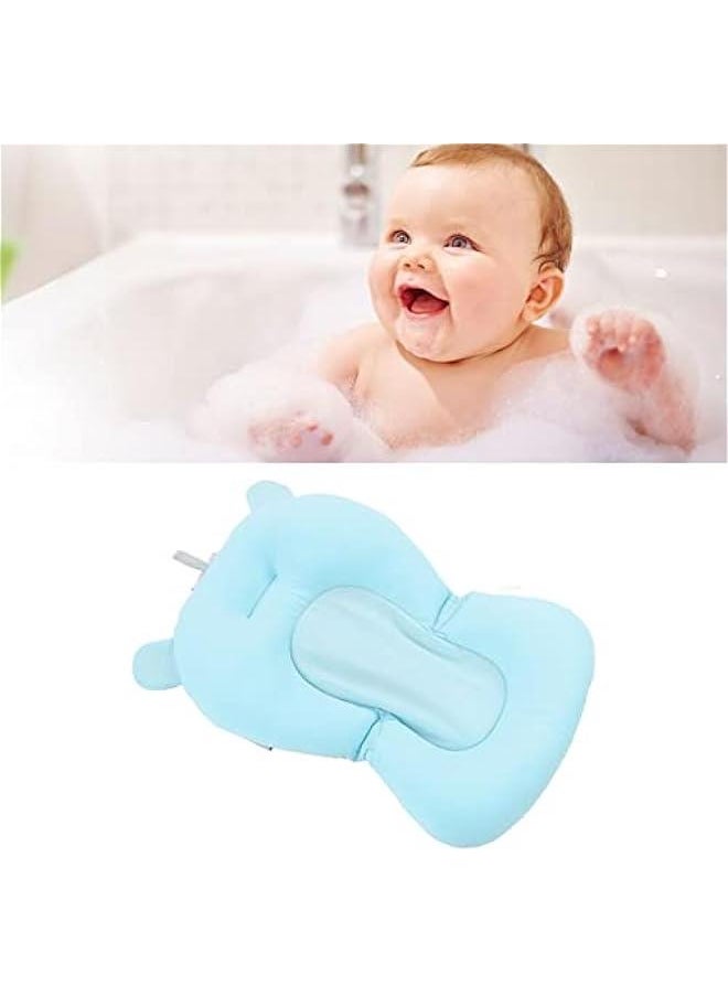 Baby Bath Seat Cushion, Floating Bath Support Mat Foldable Adjustable Infant Bath Supporter Newborn Bathtub Seat Cushion Nonslip Baby Bathtub Mat Baby Tub Pillow for 0‑12 Months