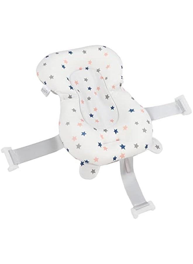 Baby Bath Seat Cushion, Floating Bath Support Mat Foldable Adjustable Infant Bath Supporter Newborn Bathtub Seat Cushion Nonslip Baby Bathtub Mat Baby Tub Pillow for 0‑12 Months