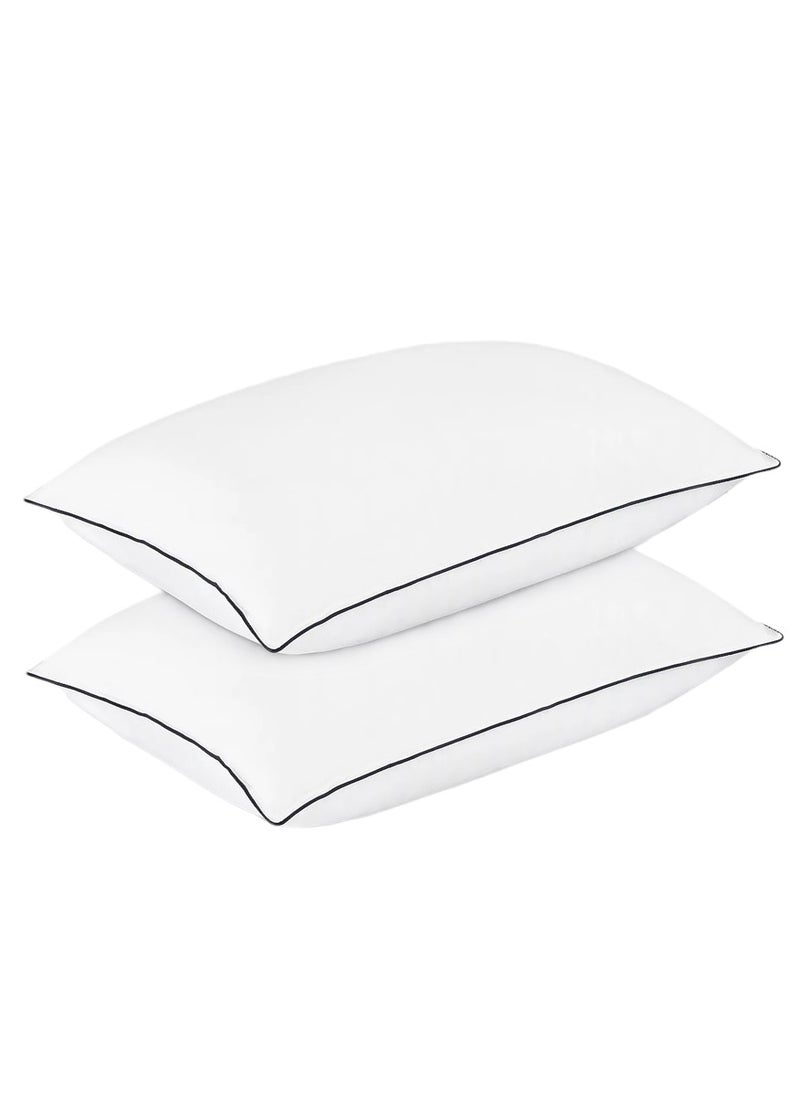 2 Piece Pack Black Edge Pillow - Single Piping Pillow 50x70cm Made in Uae