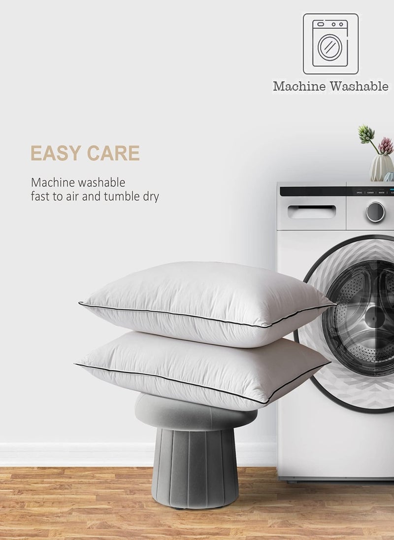 2 Piece Pack Black Edge Pillow - Single Piping Pillow 50x70cm Made in Uae