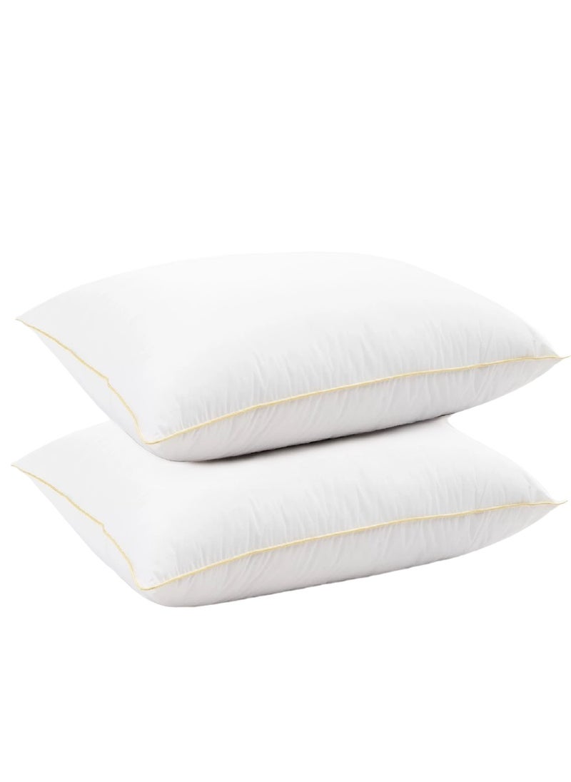 2 Piece Pack Pillow Cotton With Single Piping 50x70cm Made in Uae