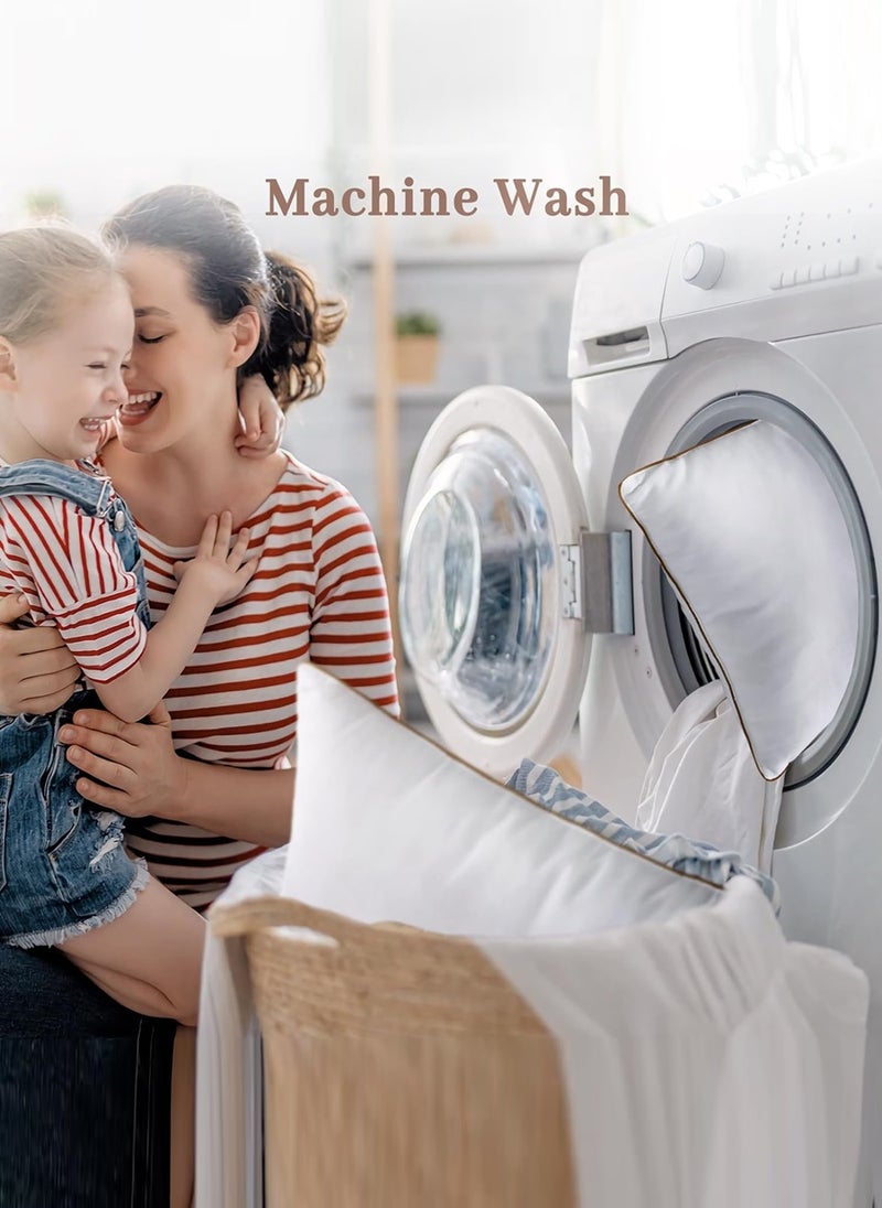 2 Piece Pack Golden Single Piping  Pillow Cotton 50x70cm Made in Uae