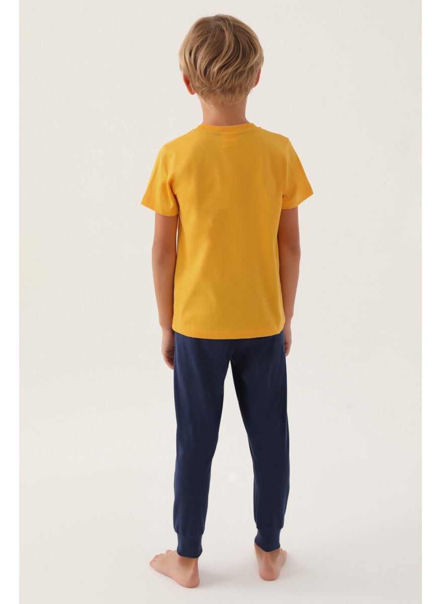 Base. Polo Assn Licensed Hat Mustard Boy's Pajama Set